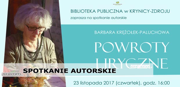 Spotkanie autorskie Barbara Krężołek-Pauchowa | 23 listopada 2017 | Krynica-Zdrój